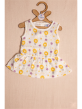 BACK BUTTON FROCK | YELLOW DAISY