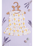 BACK BUTTON FROCK | YELLOW DAISY
