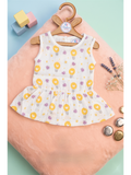 BACK BUTTON FROCK | YELLOW DAISY