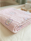 MUSLIN BATH TOWEL | PINK BUNNY