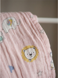 MUSLIN BATH TOWEL | PINK ELEPHANT