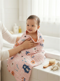 MUSLIN BATH TOWEL | PINK FLOWERS