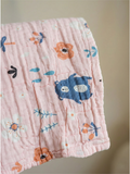 MUSLIN BATH TOWEL | PINK FLOWERS