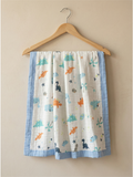 MUSLIN BLANKET | DINO BLUE