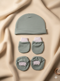 New born baby Cap Mittens & Booties Set