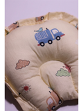 HEAD SHAPE PILLOW | LIGHT YELLOW TRUCK