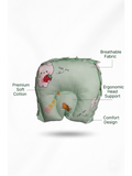 HEAD SHAPE PILLOW | LIGHT GREEN TEDDY STRAWBERRY