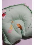 HEAD SHAPE PILLOW | LIGHT GREEN TEDDY STRAWBERRY