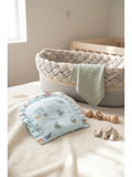 COTTON RAI PILLOW | BLUE MASHROOM & RABIT