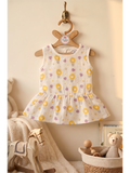 BACK BUTTON FROCK | YELLOW DAISY