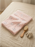 MUSLIN BATH TOWEL | PINK BUNNY