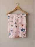 MUSLIN BATH TOWEL | PINK FLOWERS