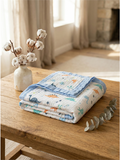 MUSLIN BLANKET | DINO BLUE
