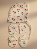 CAP MITTEN & BOOTIE SET | CHEERY