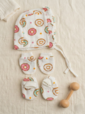 CAP MITTEN & BOOTIE SET | DONUT