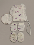CAP MITTEN & BOOTIE SET | PURPLE BIRD