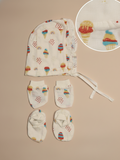 CAP MITTEN & BOOTIE SET | WAFFLE CONE