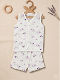 MUSLIN CO-ORD SET | PURPLE BIRD
