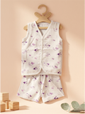 MUSLIN CO-ORD SET | PURPLE BIRD