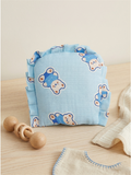 MUSLIN RAI PILLOW |  LIGHT BLUE TEDDY